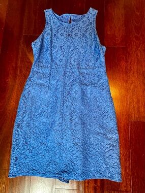J. Crew Sleeveless Royal Blue Lace Midi Dress